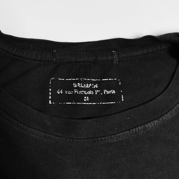 Vintage  Balmain Men's T shirt, Size M, Black and White, Made in Paris. - Picture 3 of 6